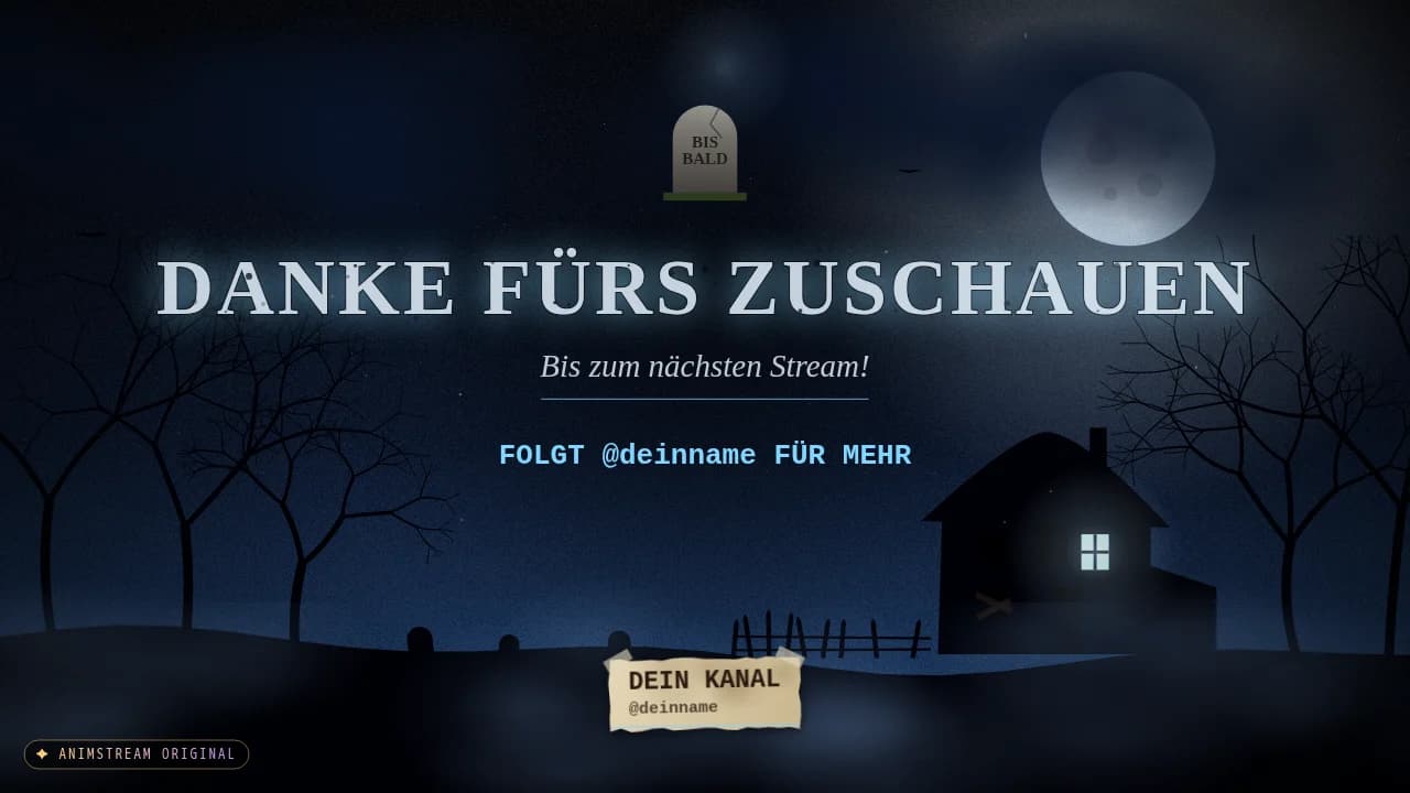 Stream-Ende-Szene – Horror Night Geisterblau
