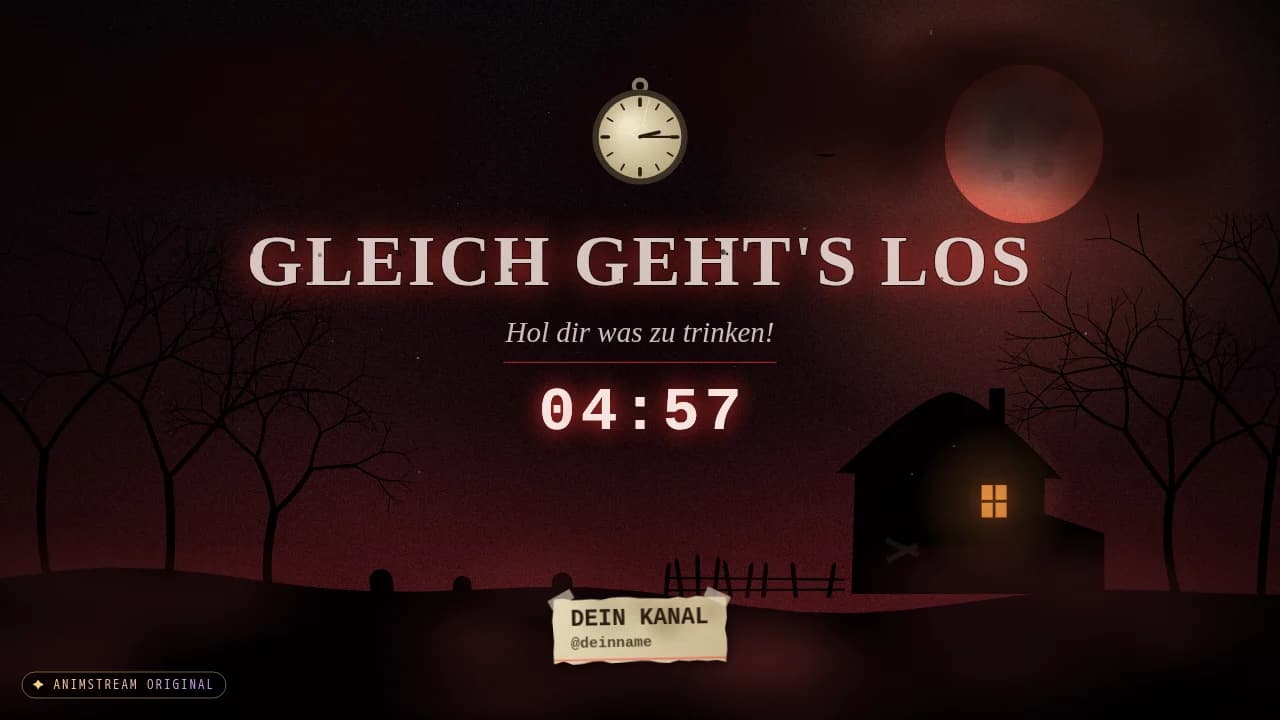 Starting Soon-Szene – Horror Night Blutmond