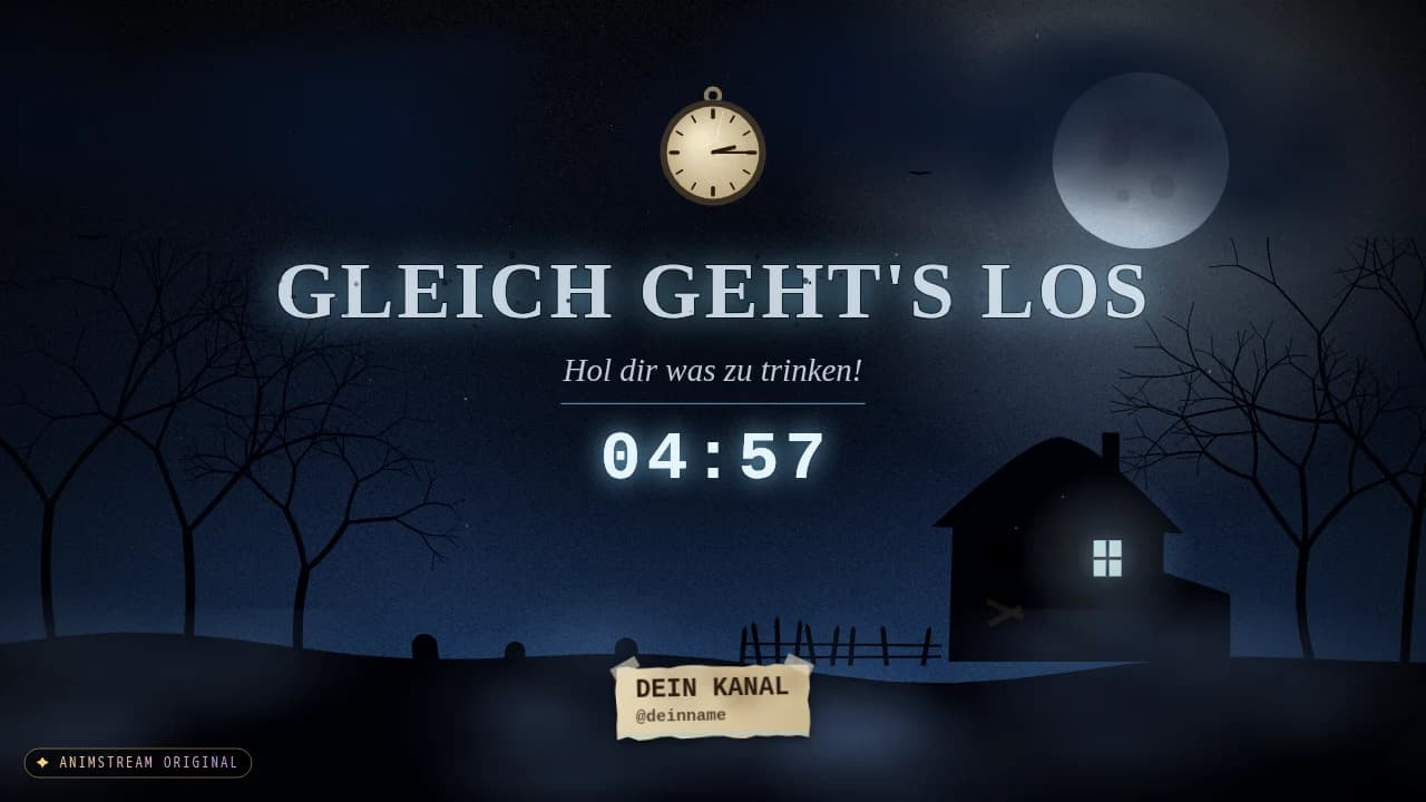 Starting Soon-Szene – Horror Night Geisterblau