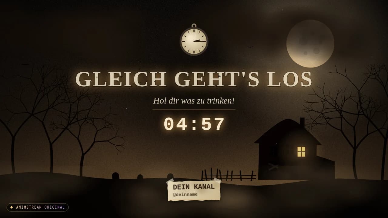 Starting Soon-Szene – Horror Night Sepia