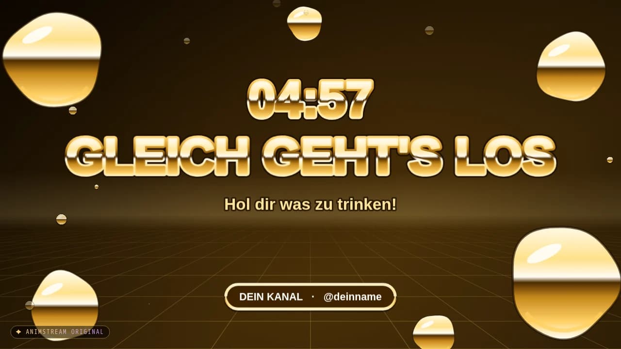 Starting Soon-Szene – Liquid Chrome Gold
