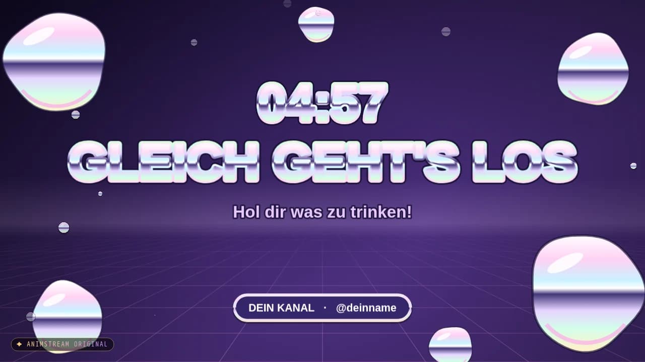 Starting Soon-Szene – Liquid Chrome Perlmutt