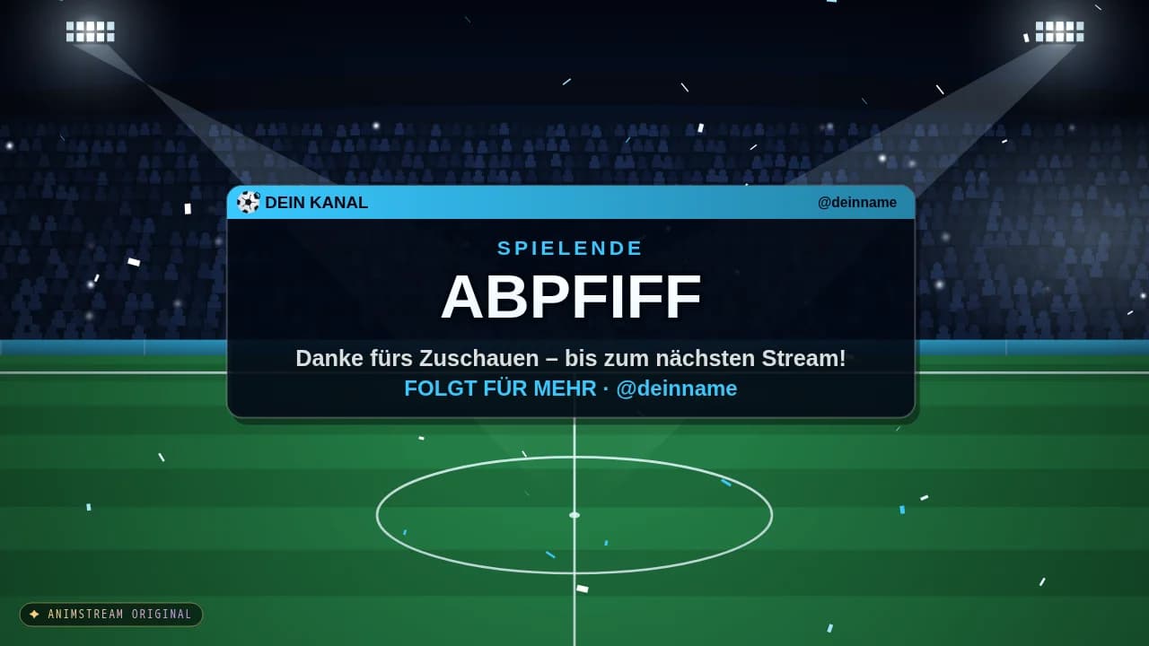 Stream-Ende-Szene – Matchday Flutlicht-Nacht