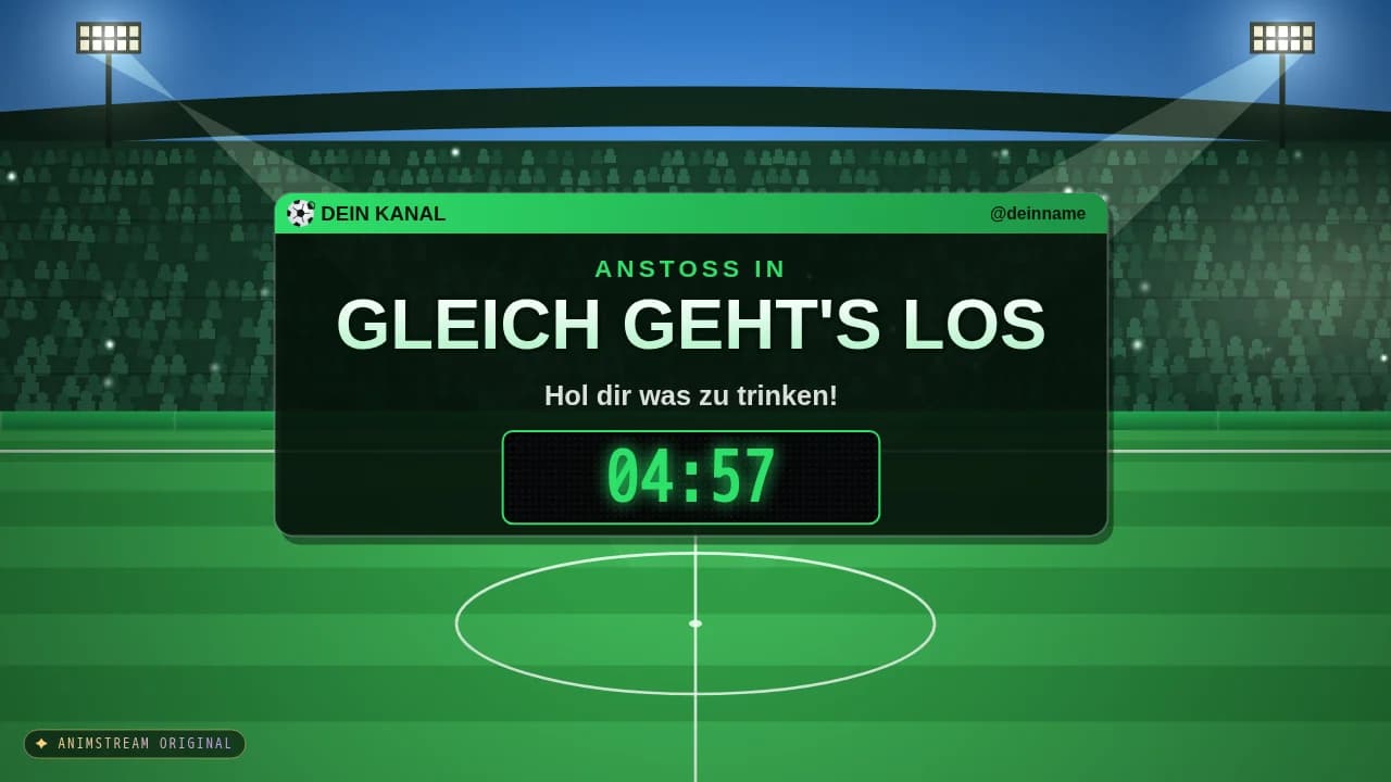 Starting Soon-Szene – Matchday Klassik Grün