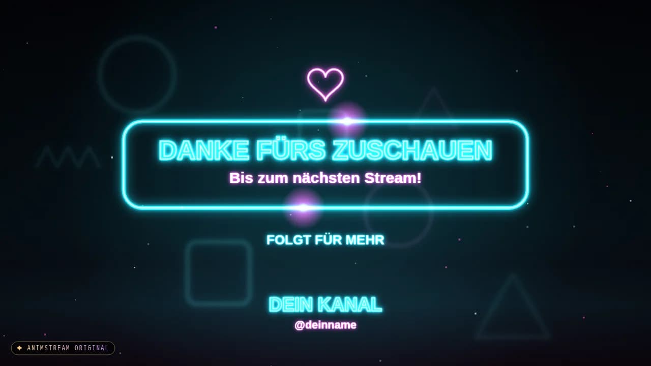 Stream-Ende-Szene – Neon Sign Cyan