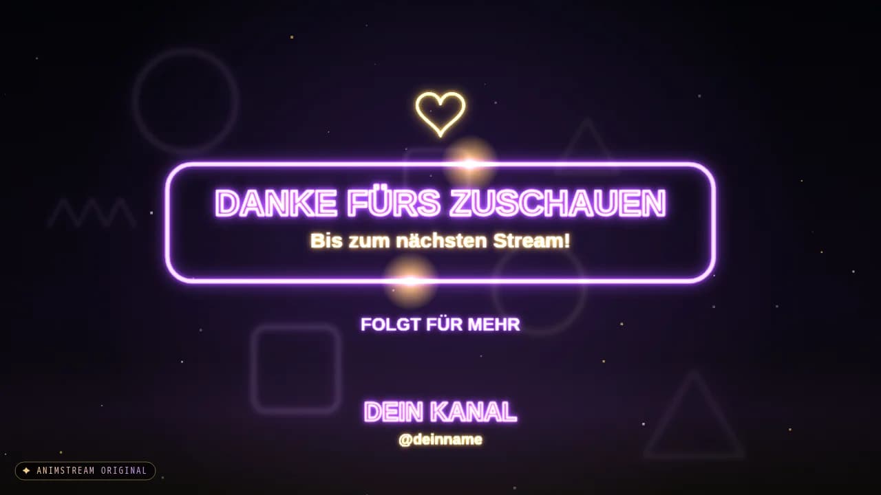 Stream-Ende-Szene – Neon Sign Lila