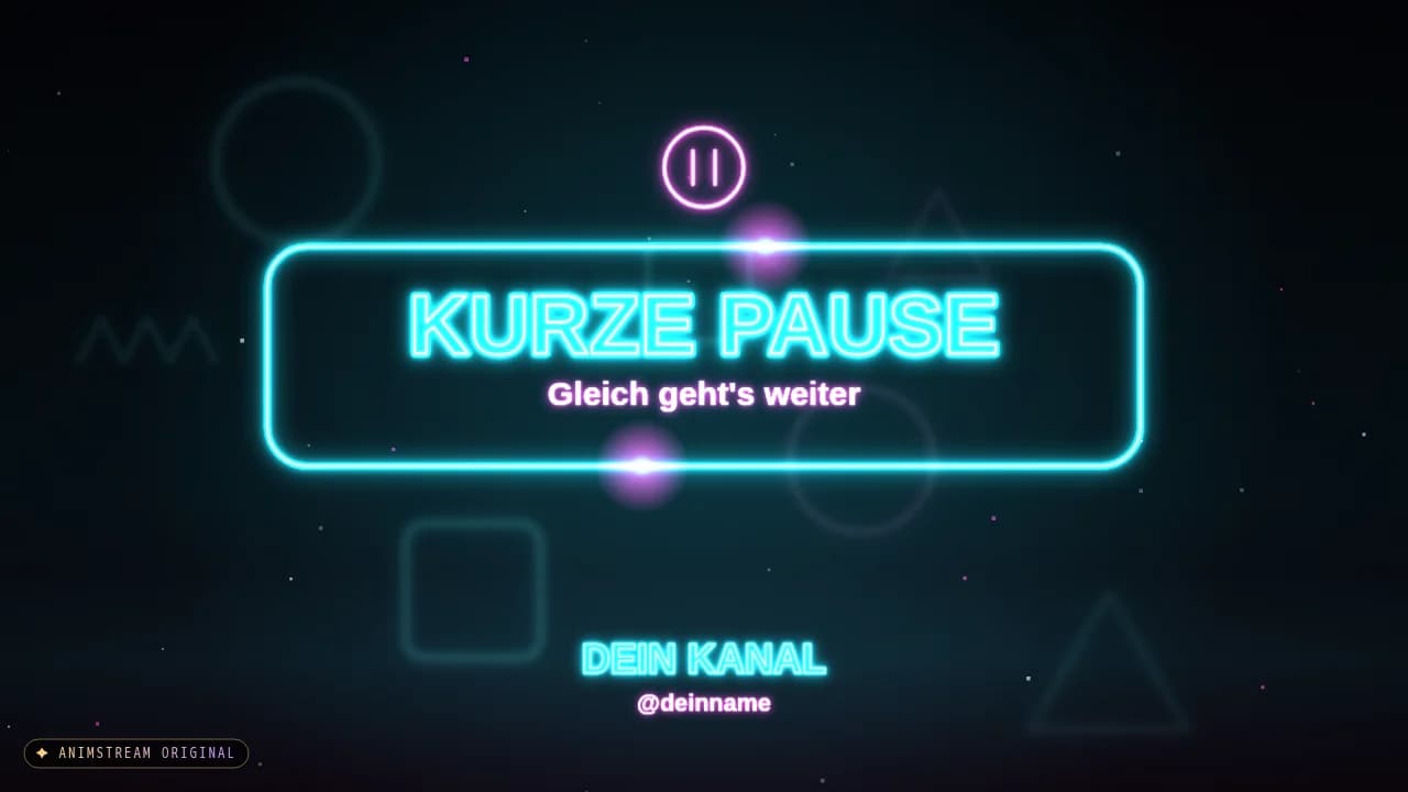 Pause-Szene – Neon Sign Cyan