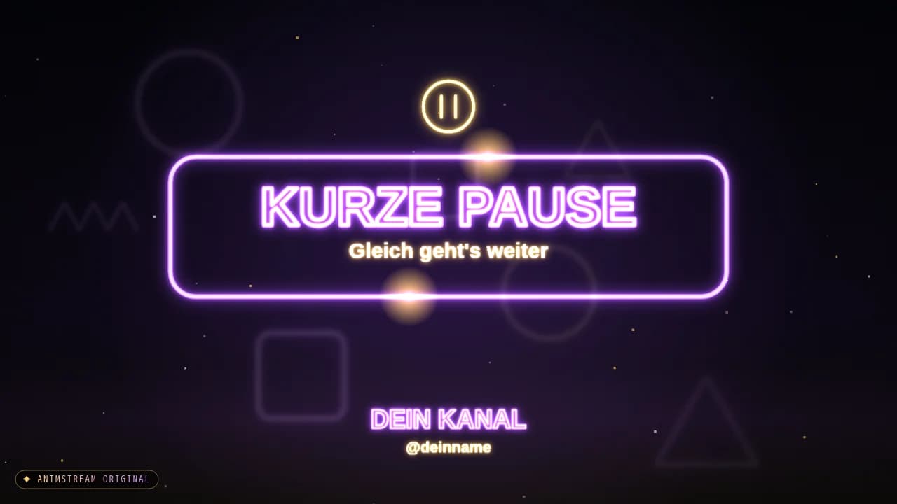 Pause-Szene – Neon Sign Lila