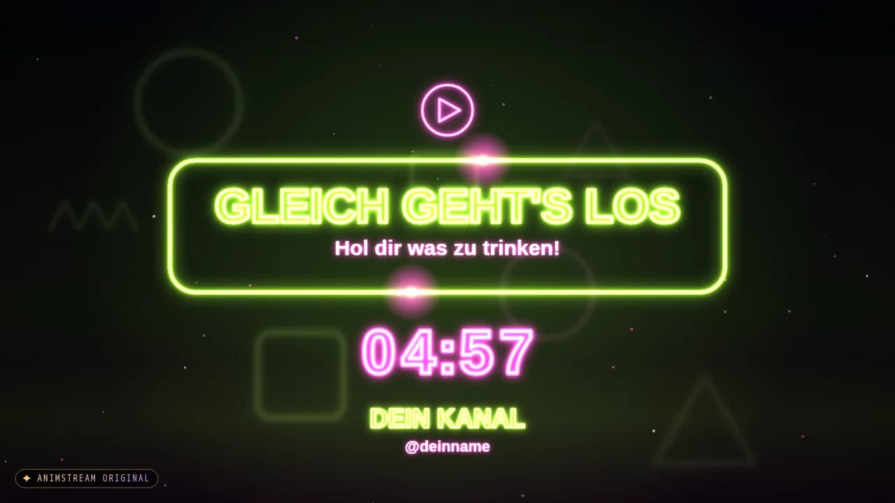 Starting Soon-Szene – Neon Sign Lime