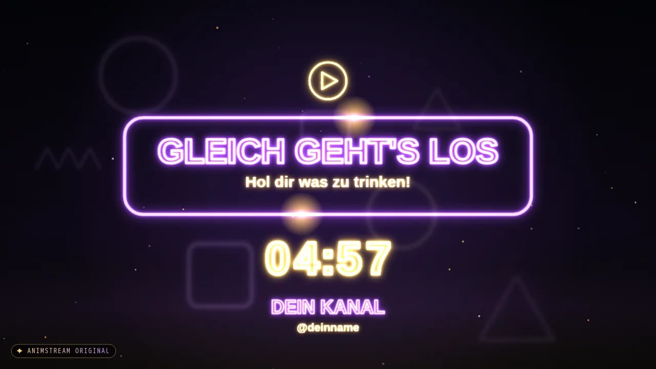 Starting Soon-Szene – Neon Sign Lila