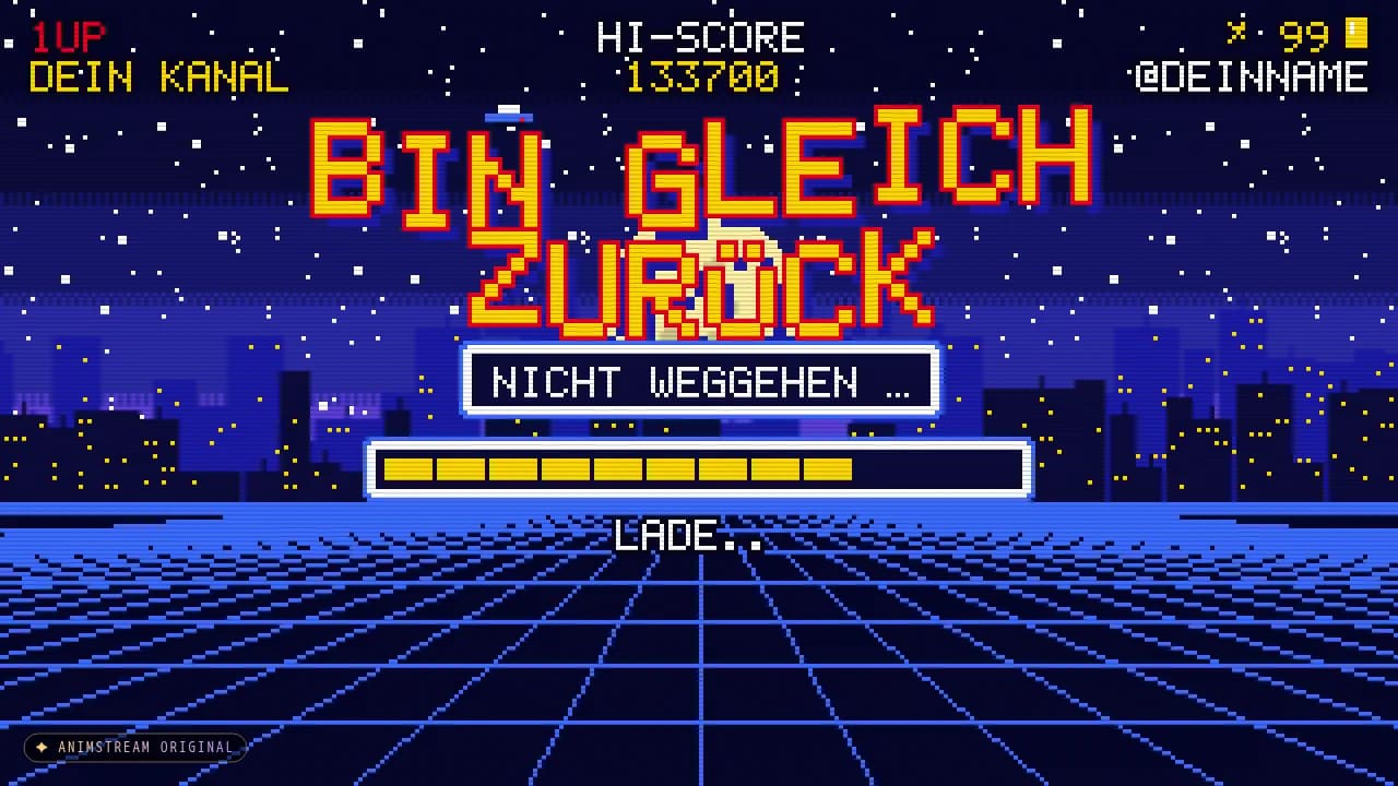Bin gleich zurück-Szene – Pixel Arcade Arcade