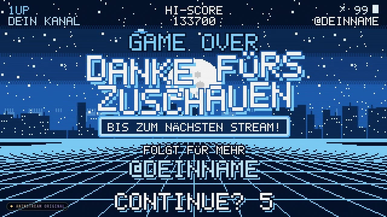 Stream-Ende-Szene – Pixel Arcade Ice