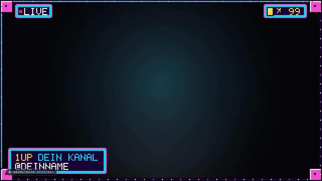 Stream-Rahmen – Pixel Arcade Synthwave