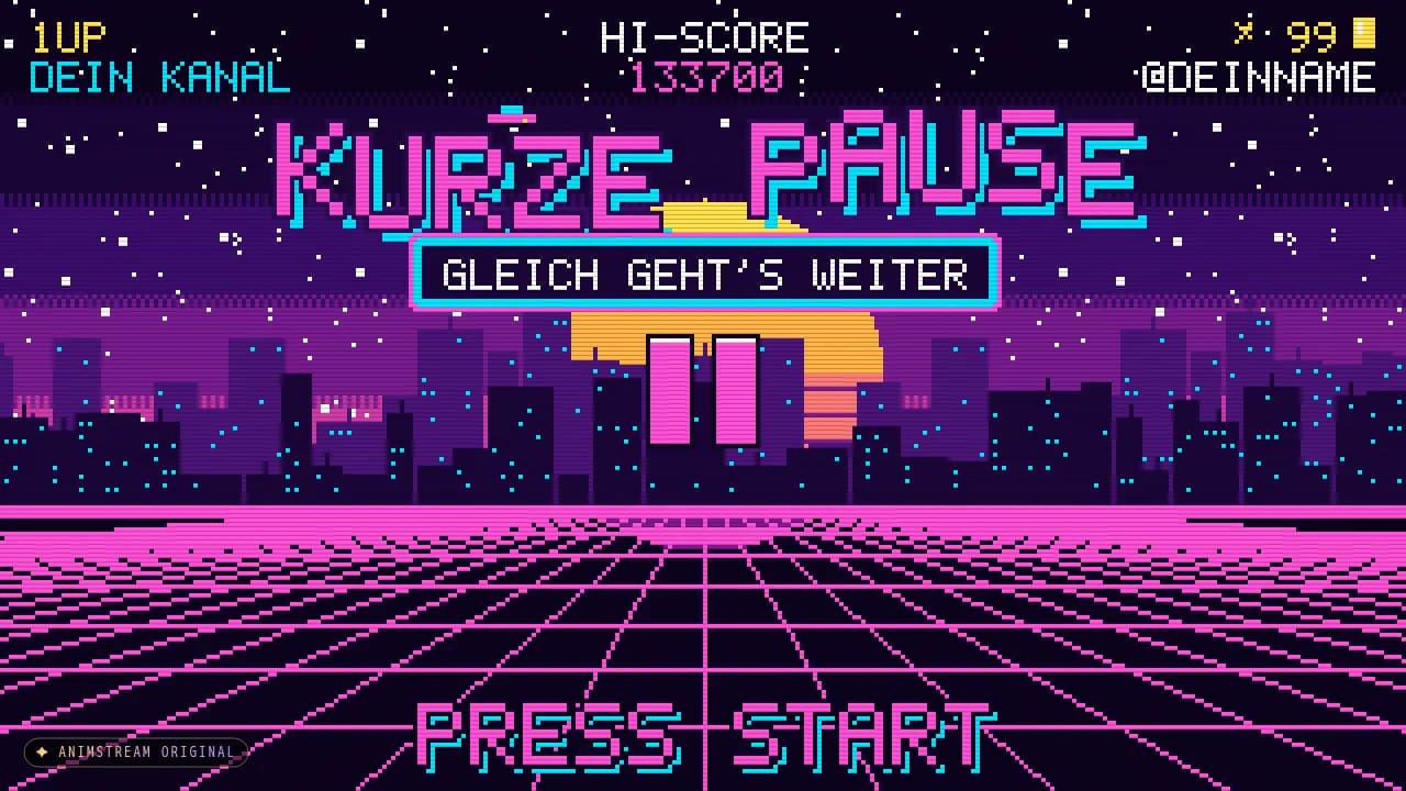 Pause-Szene – Pixel Arcade Synthwave