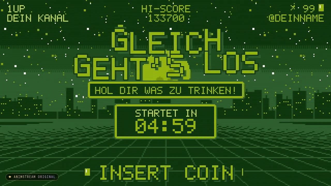 Starting Soon-Szene – Pixel Arcade Gameboy