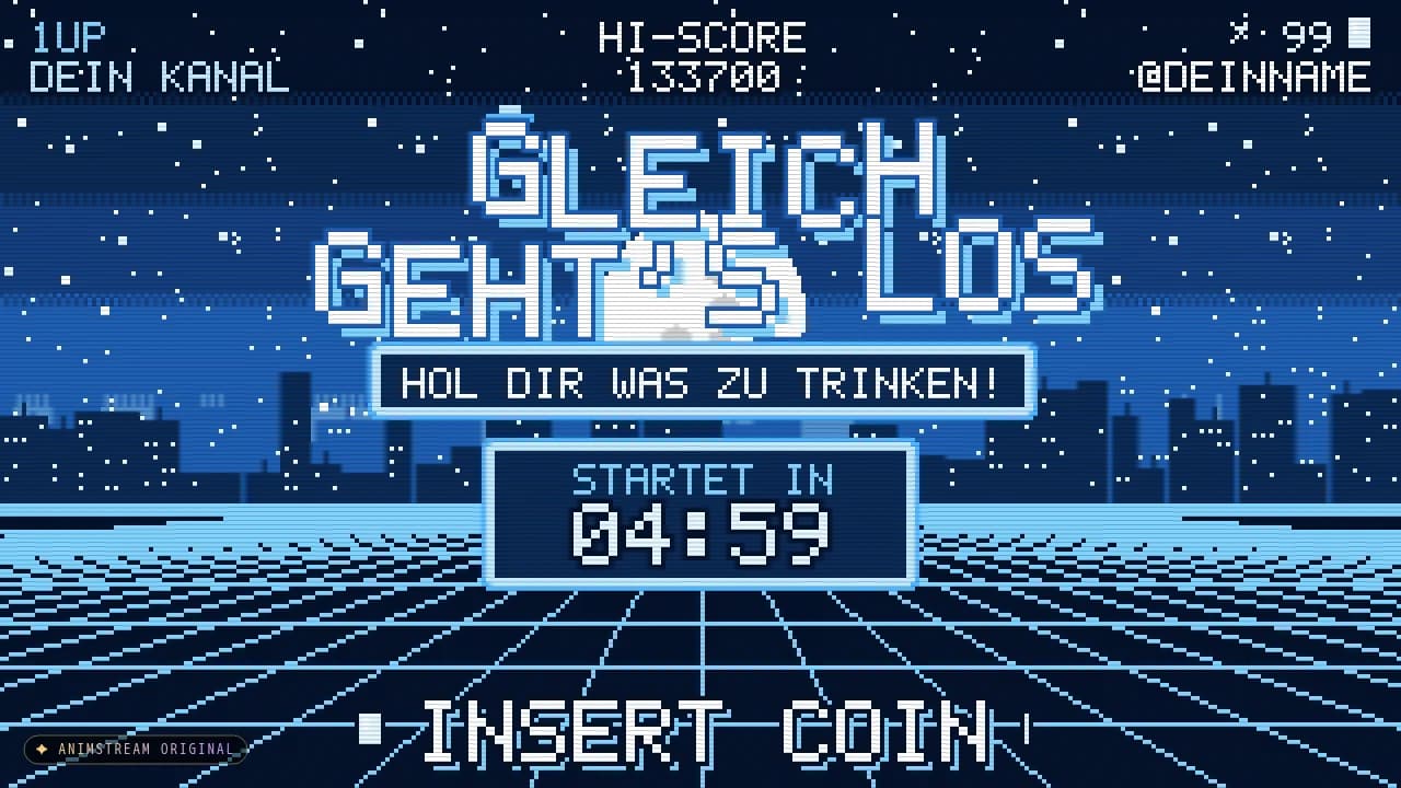 Starting Soon-Szene – Pixel Arcade Ice
