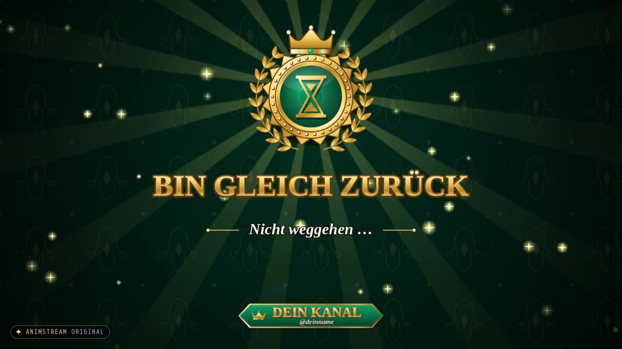 Bin gleich zurück-Szene – Royal Crest Smaragd