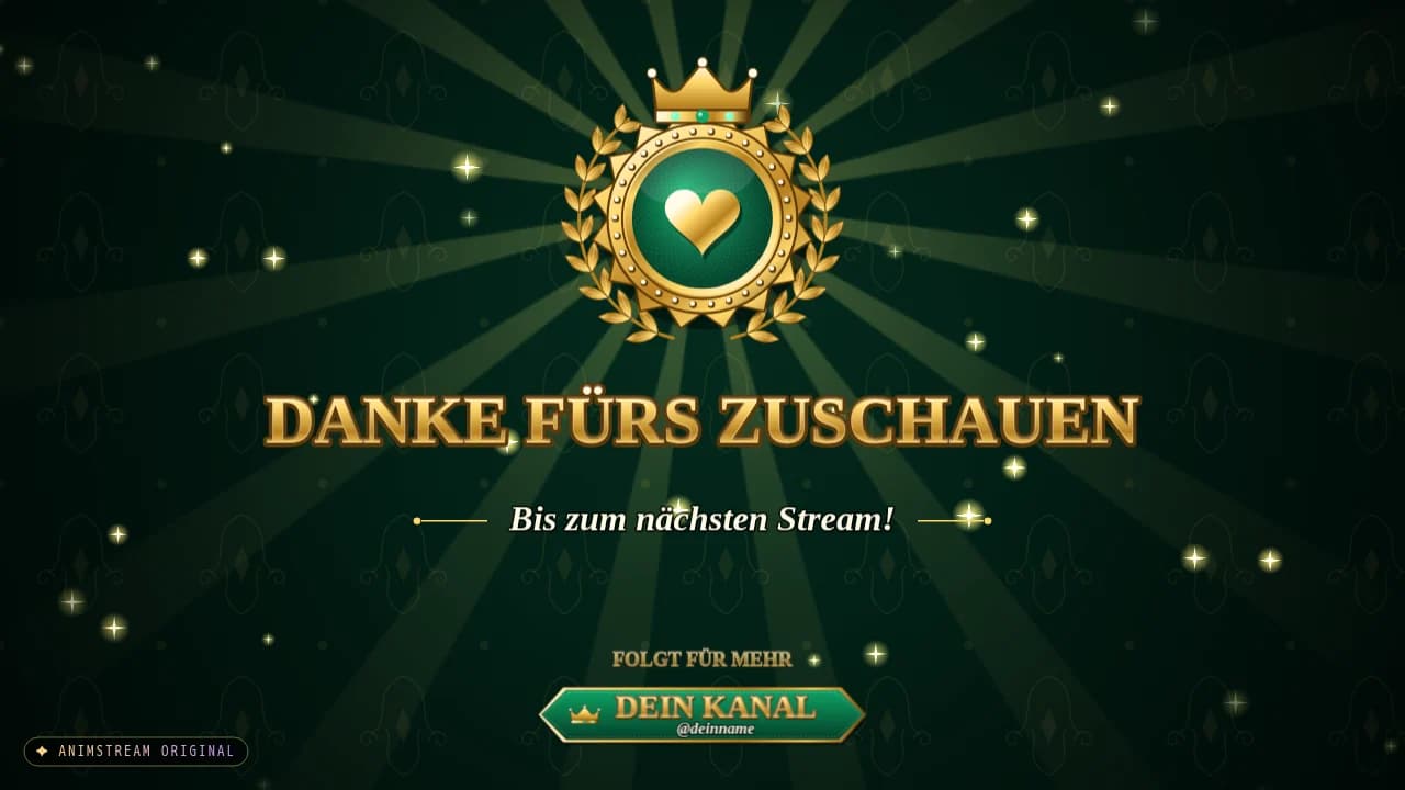 Stream-Ende-Szene – Royal Crest Smaragd