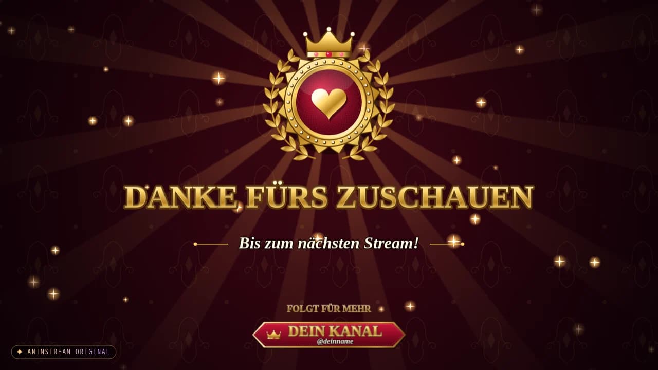 Stream-Ende-Szene – Royal Crest Gold