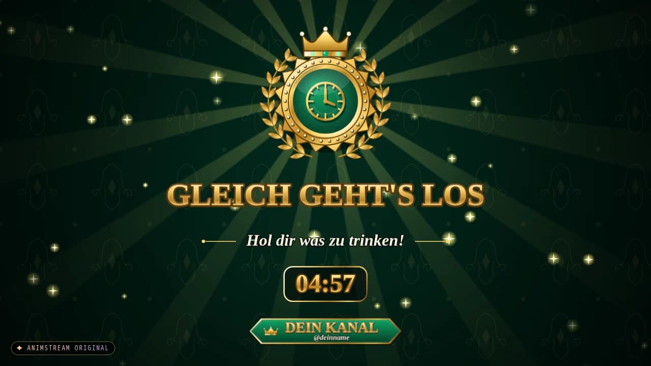 Starting Soon-Szene – Royal Crest Smaragd