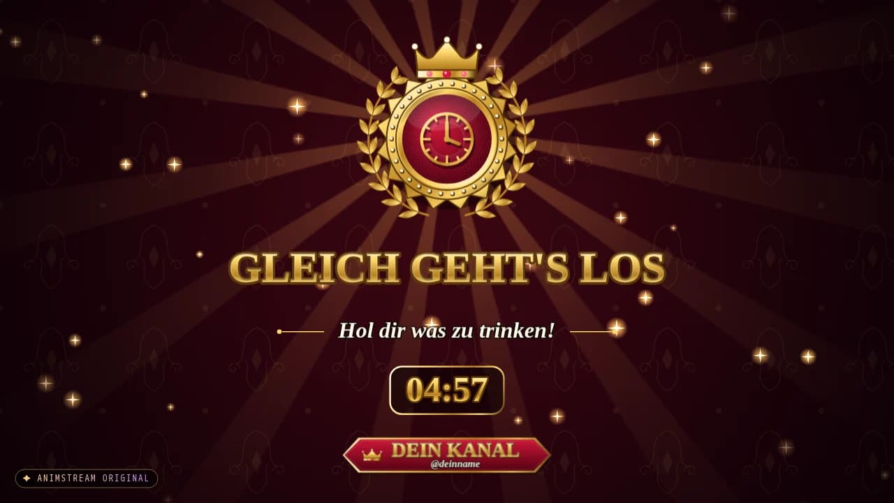 Starting Soon-Szene – Royal Crest Gold
