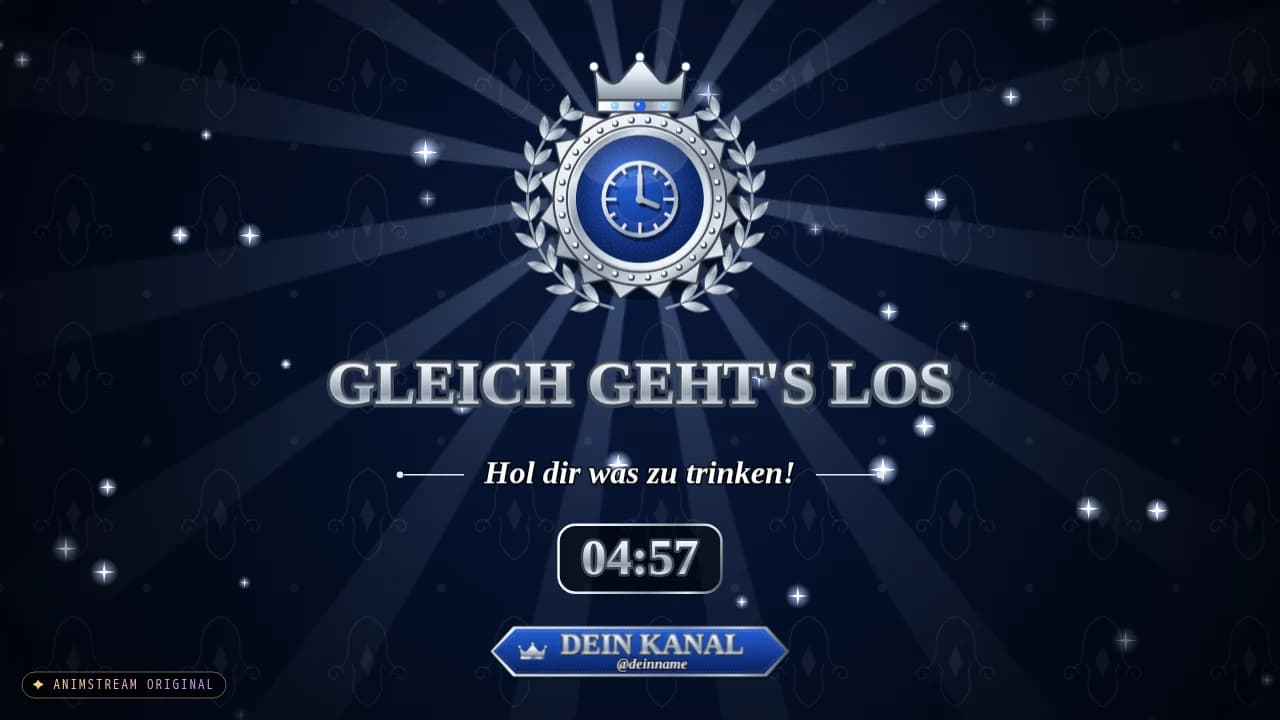 Starting Soon-Szene – Royal Crest Silber