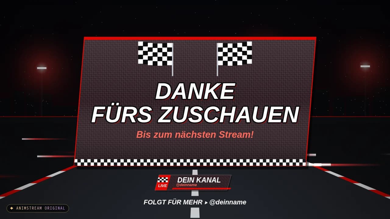 Stream-Ende-Szene – Speed Racing Carbon Rot