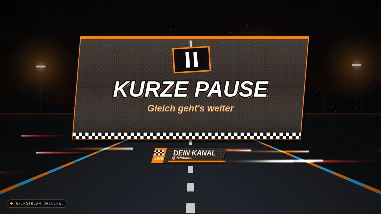 Pause-Szene – Speed Racing Papaya