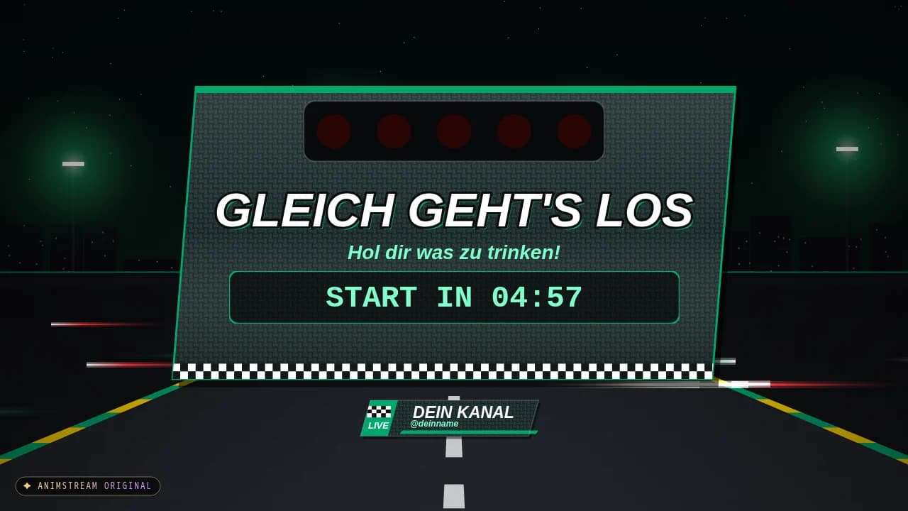 Starting Soon-Szene – Speed Racing Racing Green