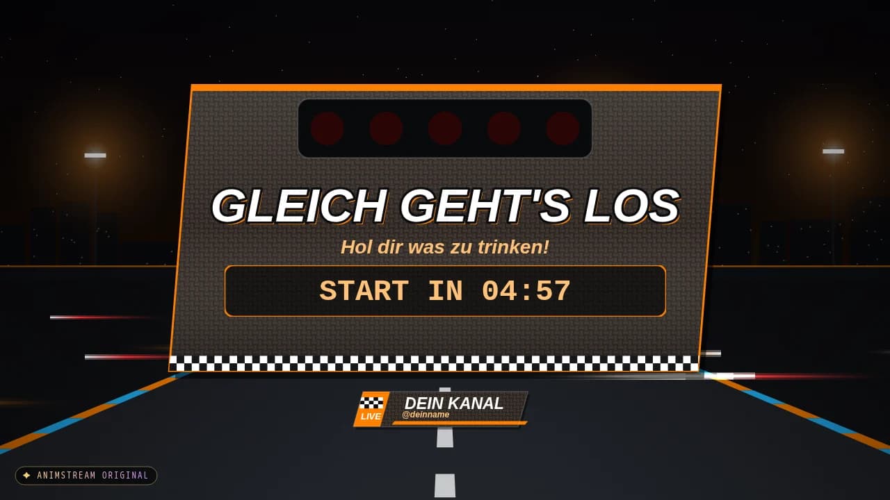 Starting Soon-Szene – Speed Racing Papaya