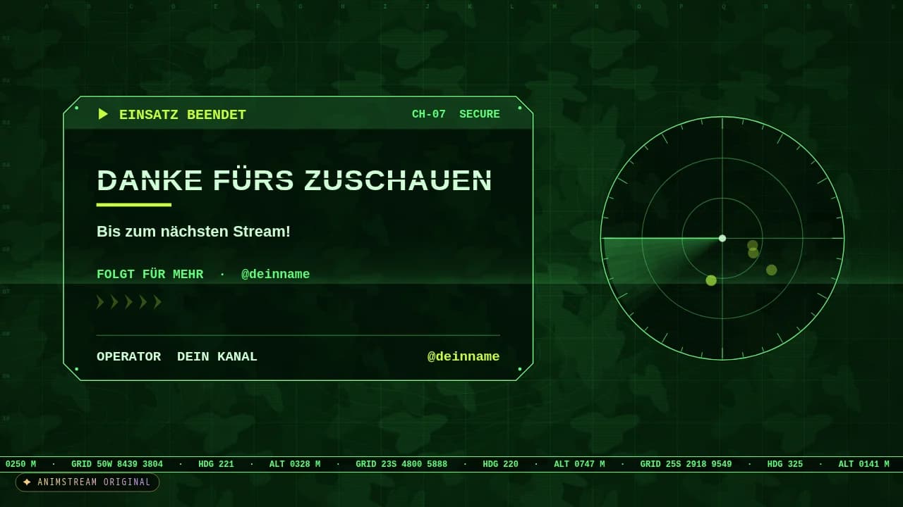 Stream-Ende-Szene – Tactical Ops Nachtsicht