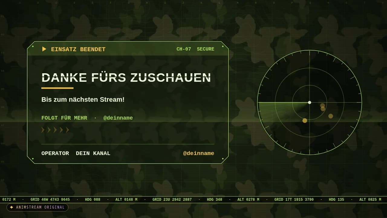 Stream-Ende-Szene – Tactical Ops Woodland