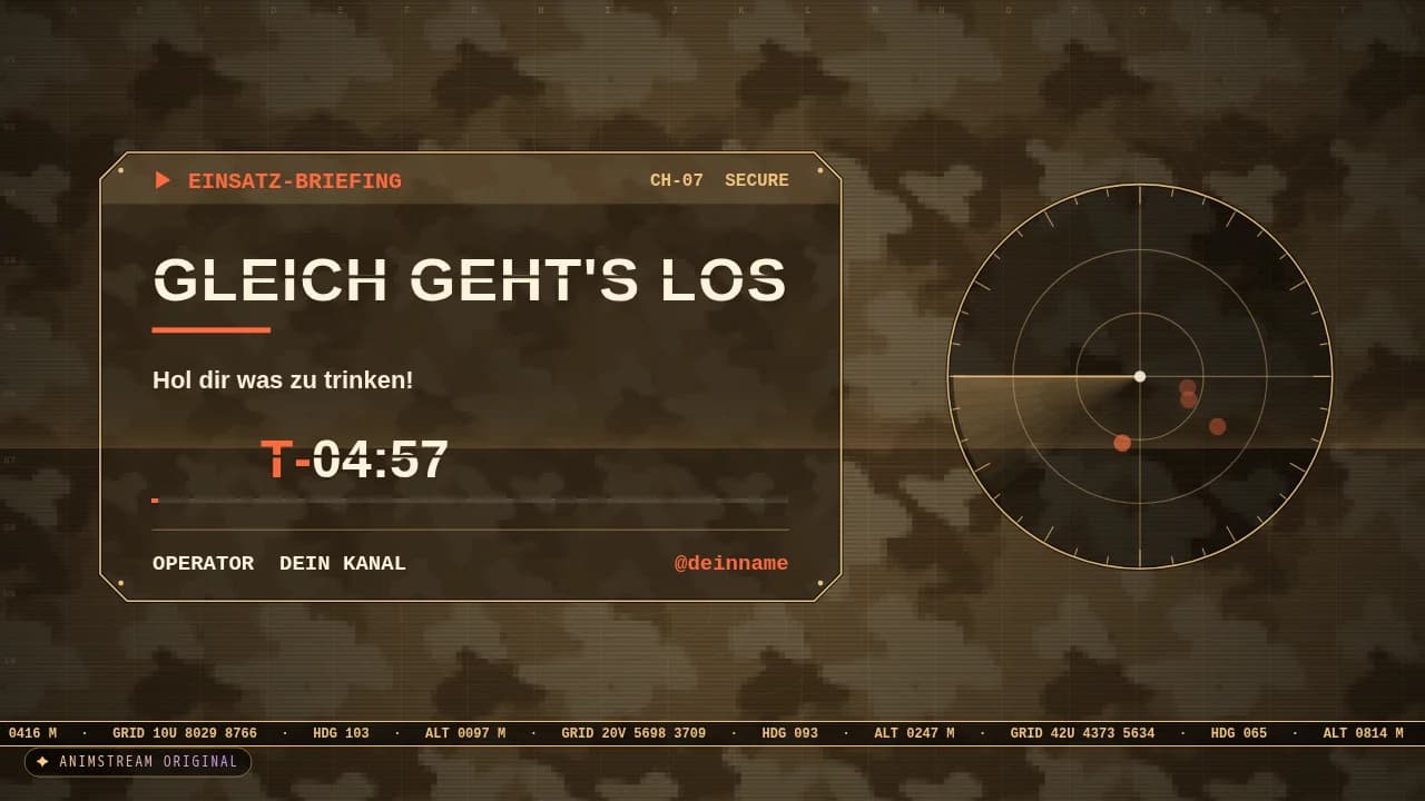 Starting Soon-Szene – Tactical Ops Wüste