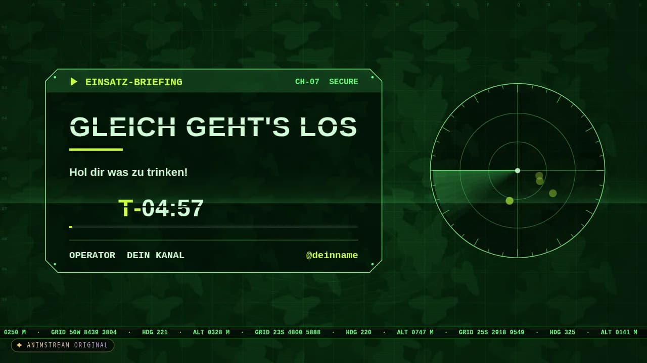 Starting Soon-Szene – Tactical Ops Nachtsicht