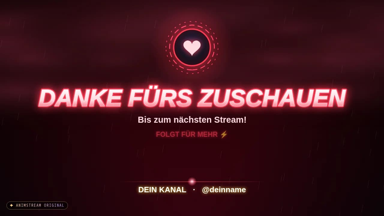 Stream-Ende-Szene – Thunder Strike Blutrot