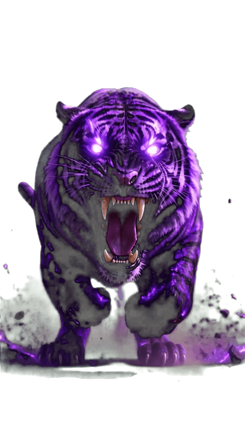 Purple Tiger Attack Alert | Chroma Key Stream Animation