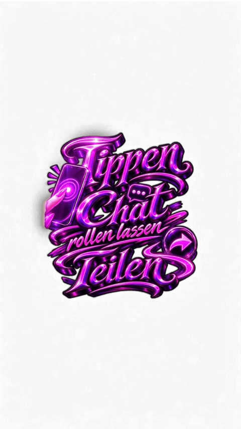 Tippen - Chat - Teilen - lila/pink