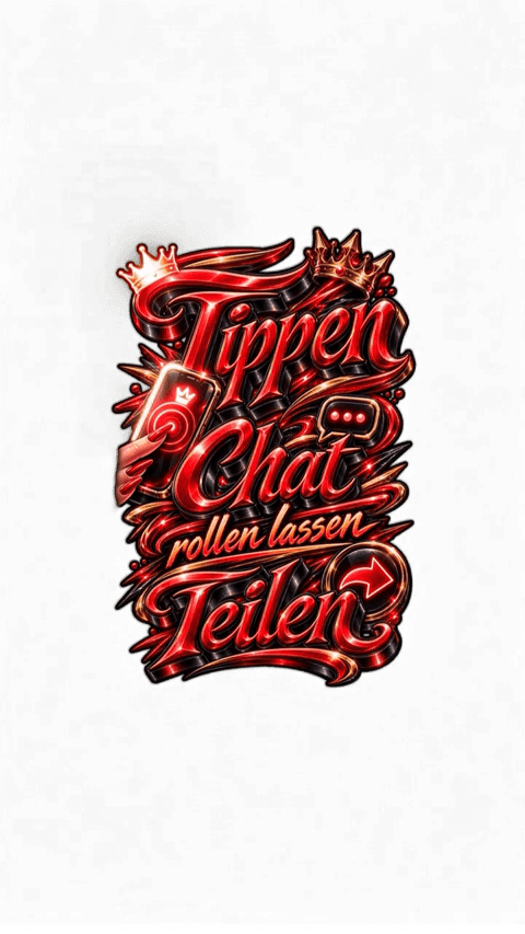 Tippen - Chat - Teilen - rot