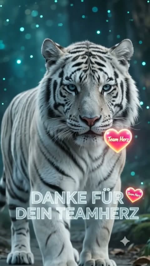 Weisser Tiger Teamherz