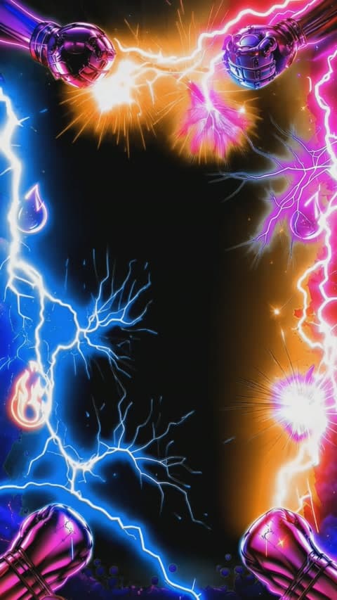 Battle Animation Neon Lightning