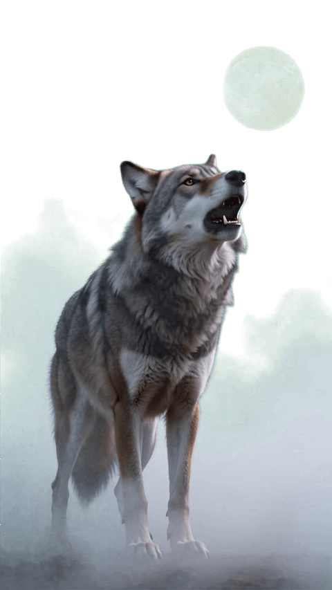 Wolf Howl Alert | Chroma Key Stream Animation