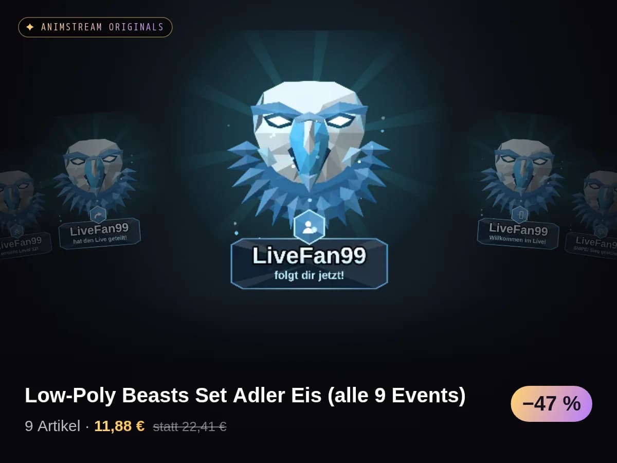 Low-Poly Beasts Set Adler Eis (alle 9 Events)