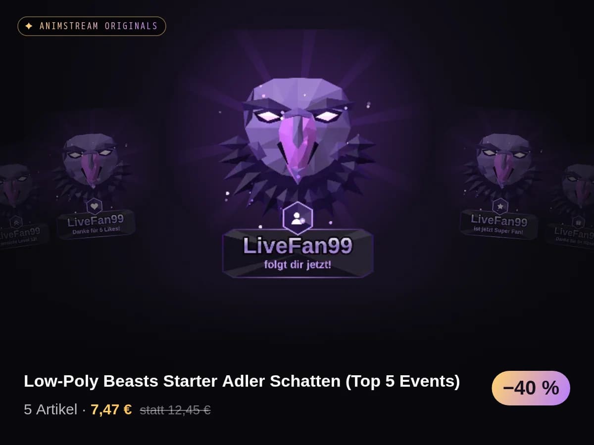 Low-Poly Beasts Starter Adler Schatten (Top 5 Events)