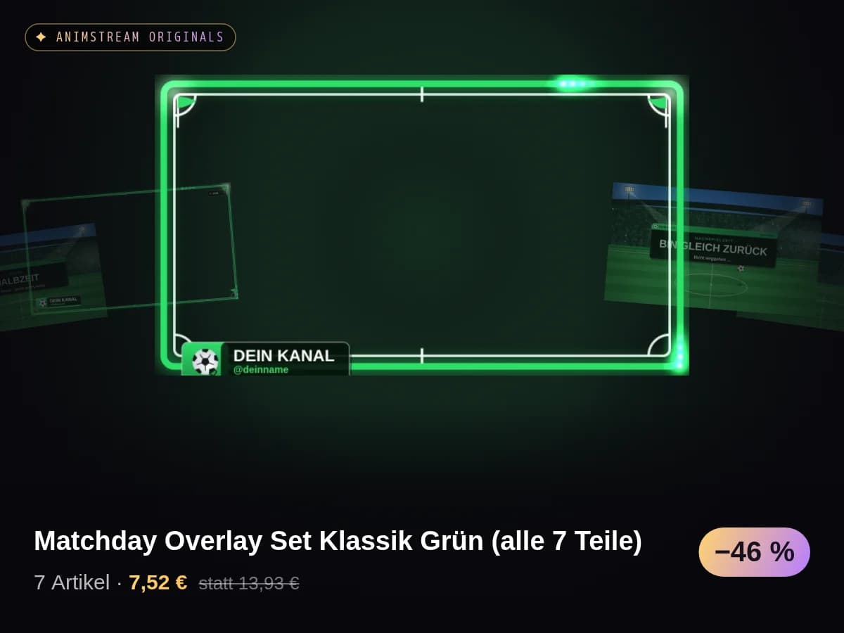 Matchday Overlay Set Klassik Grün (alle 7 Teile)