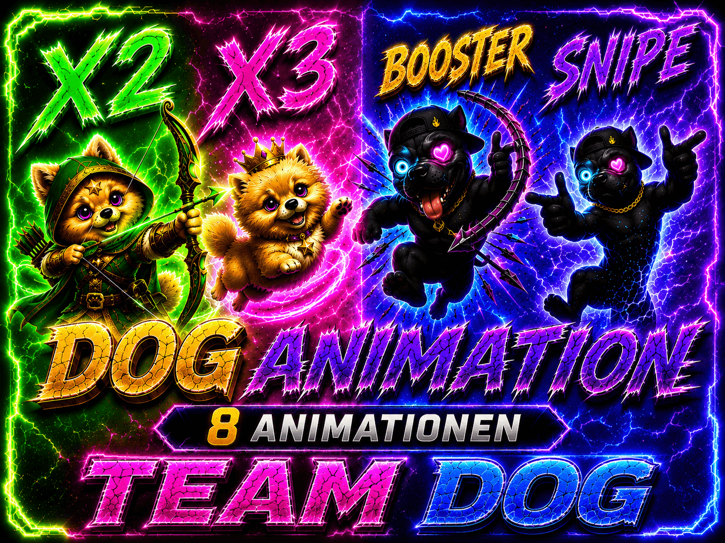 DOG ANIMATIONEN X2 X3 BOOSTER & SNIPE