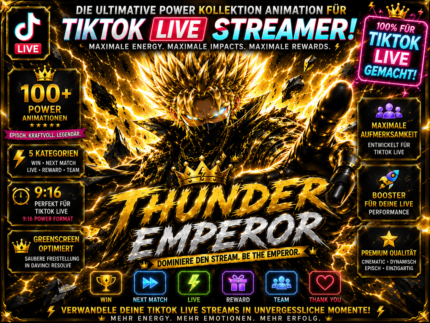 ⚡ THUNDER EMPEROR – Ultimate TikTok LIVE Animation Kollektion