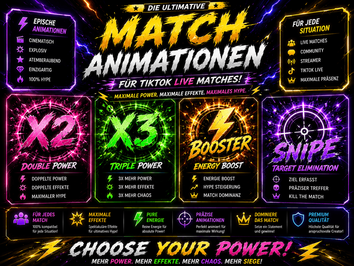 Die ultimative TikTok LIVE Animation Kollektion für Matches, Snipes & maximale A