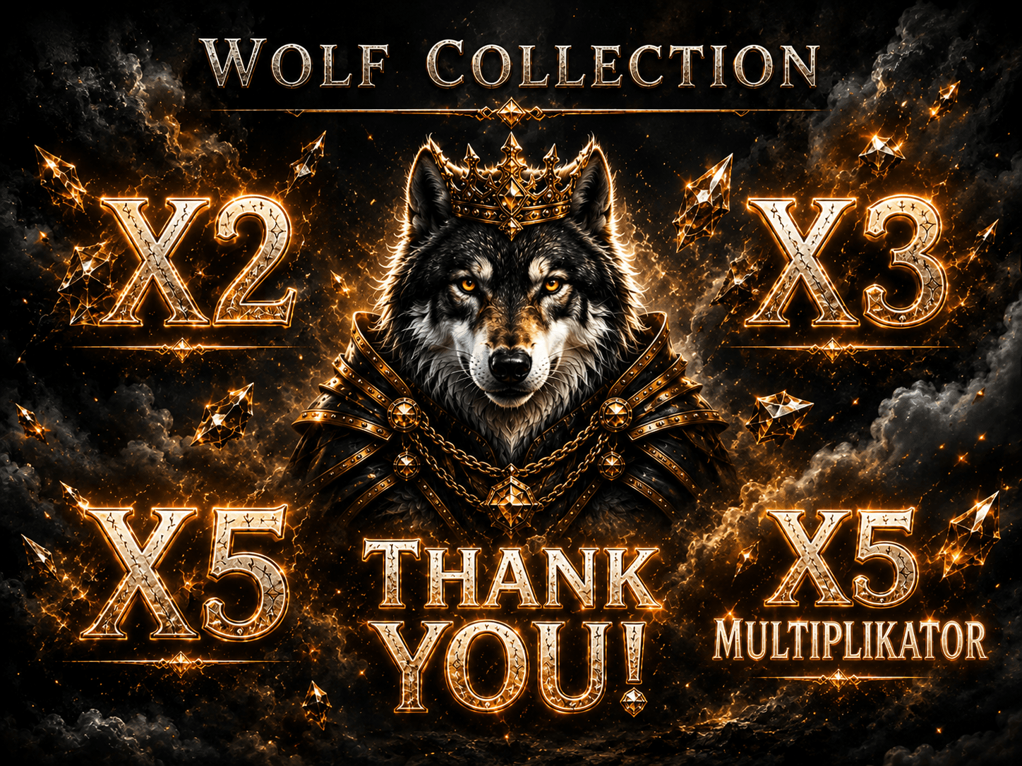 WOLF KING - TikTok LIVE Animation Collection | X2 X3 X5 Thank You & X5