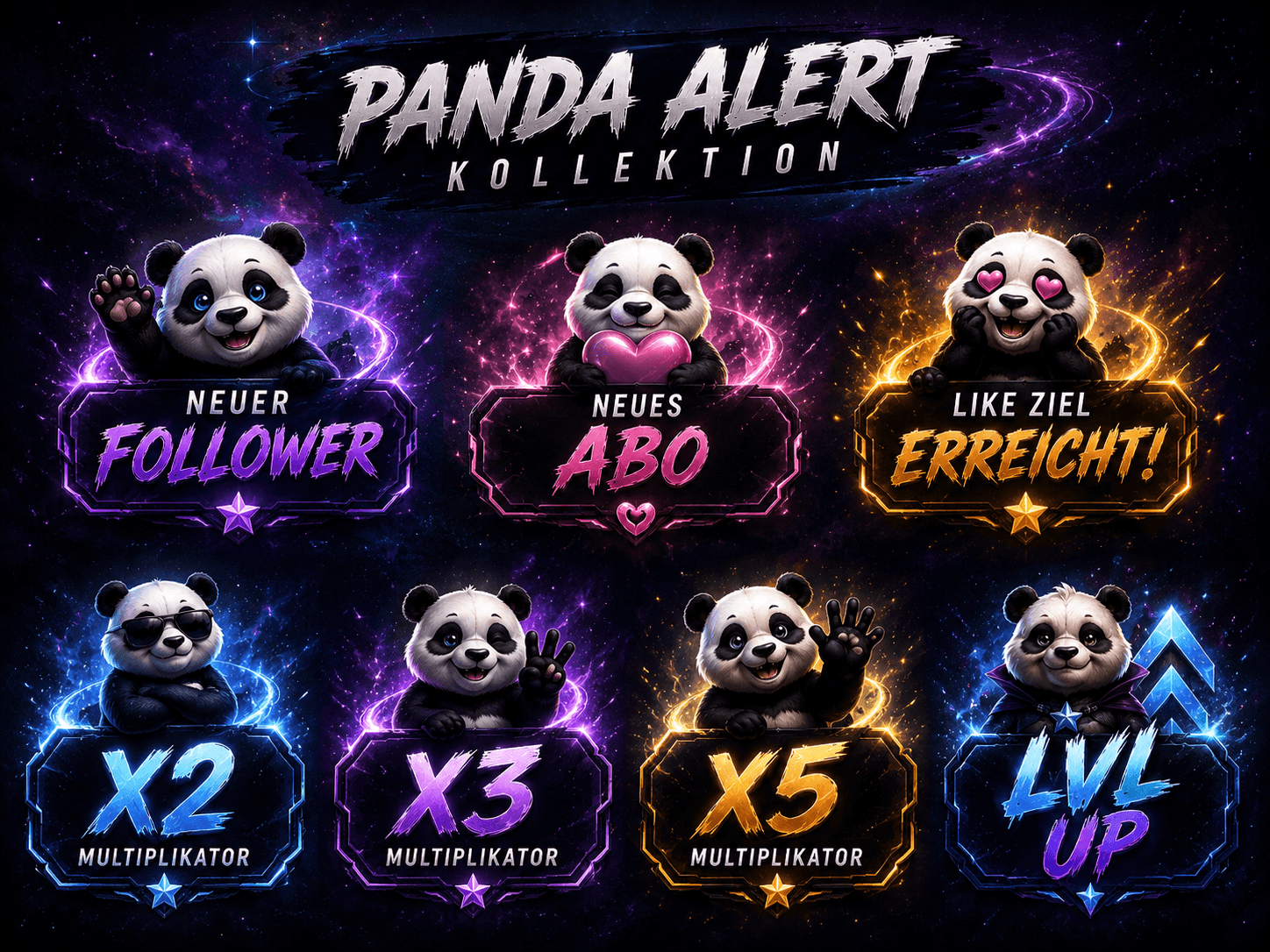 Panda Galaxy Alerts / WIdget – Premium Streamer Kollektion
