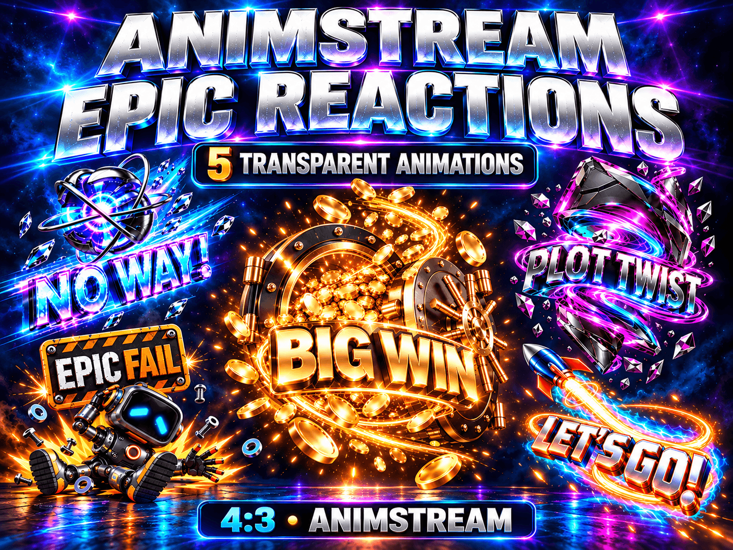 Epic Reactions / 5 Transparent Animations